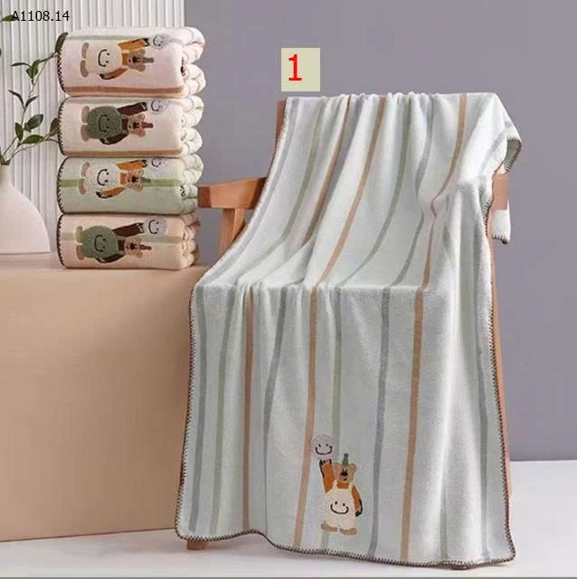 COMBO 3C KHĂN TẮM THÊU GẤU SZ ĐẠI -Sỉ 188k/ combo 3c mix màu