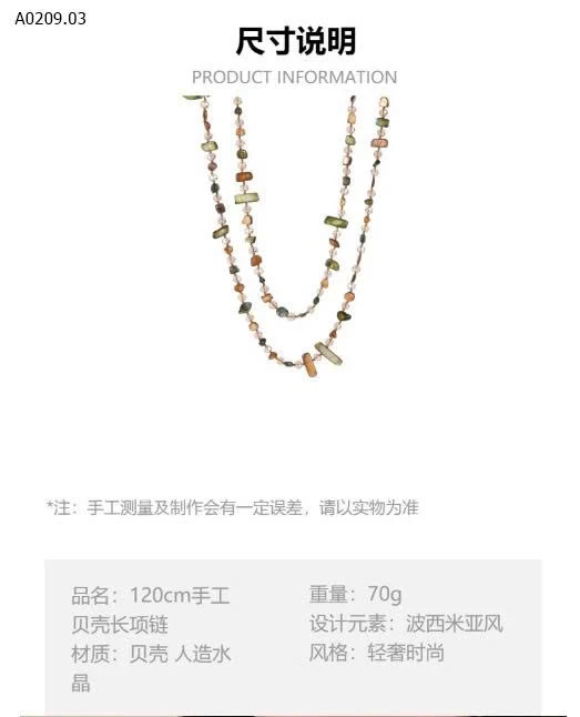 Dây dài phối đá cổ siêu xinh.-Giá sỉ 60k