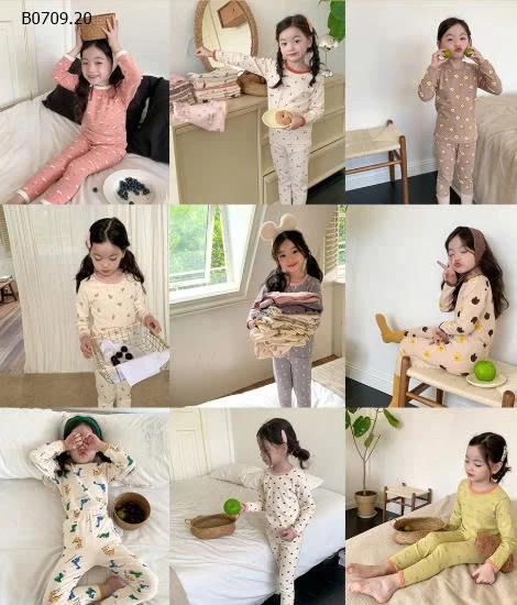  BST BỘ NGỦ DÀI TAY CHO BÉ NHÀ AMBBKIDS- Giá sỉ  sz 90-150 : 124k sz 160 : 142k