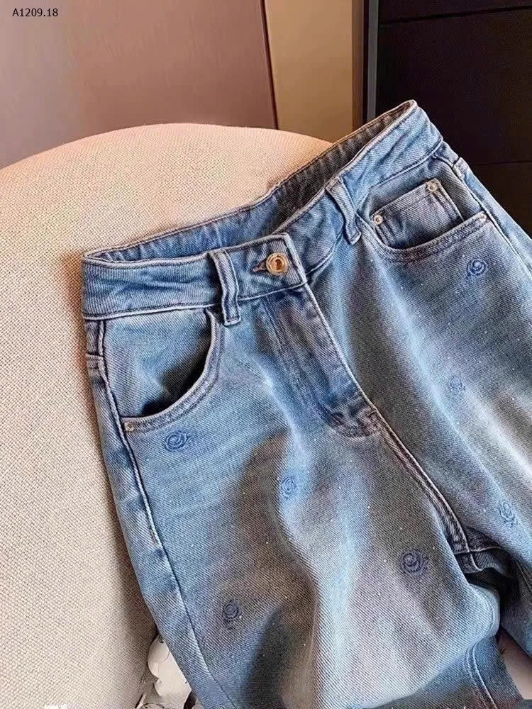 QUẦN JEAN SUÔNG THÊU HOA  - sỉ 163k