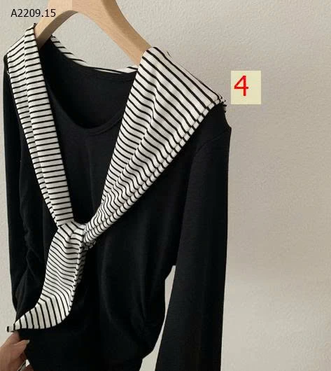 ÁO THUN DÀI TAY KÈM CHOÀNG KẺ CHO NỮ - sỉ 134k