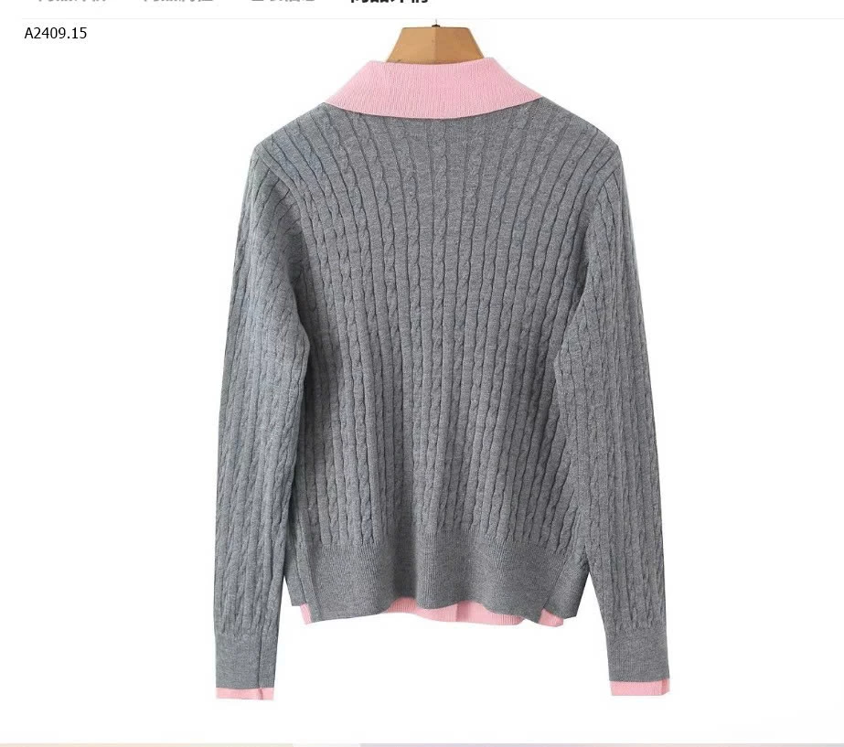 ÁO LEN PHỐI CỔ MÀU - sỉ 263k