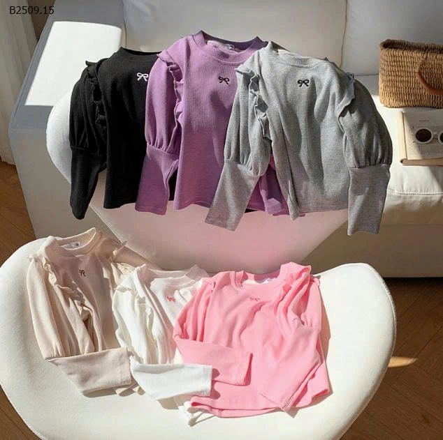 Áo thun nữ cổ tròn thêu nơ phong cách Hàn Quốc- sỉ 103k