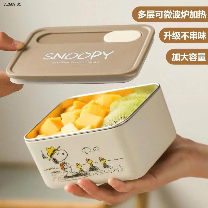 HỘP CƠM INOX 3 TẦNG SNOOPY - sỉ 269k