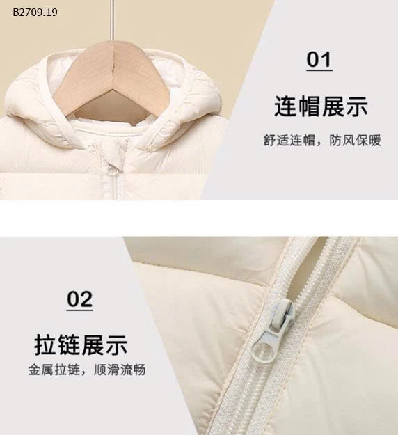 Áo siêu nhẹ, siêu ấm – có mũ tai gấu xinh xỉuu-Giá sỉ 130k