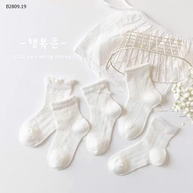  Set 5 đôi tất ren bèo cho bé mix vs giày búp bê-Giá sỉ 46k/1 set 5đ