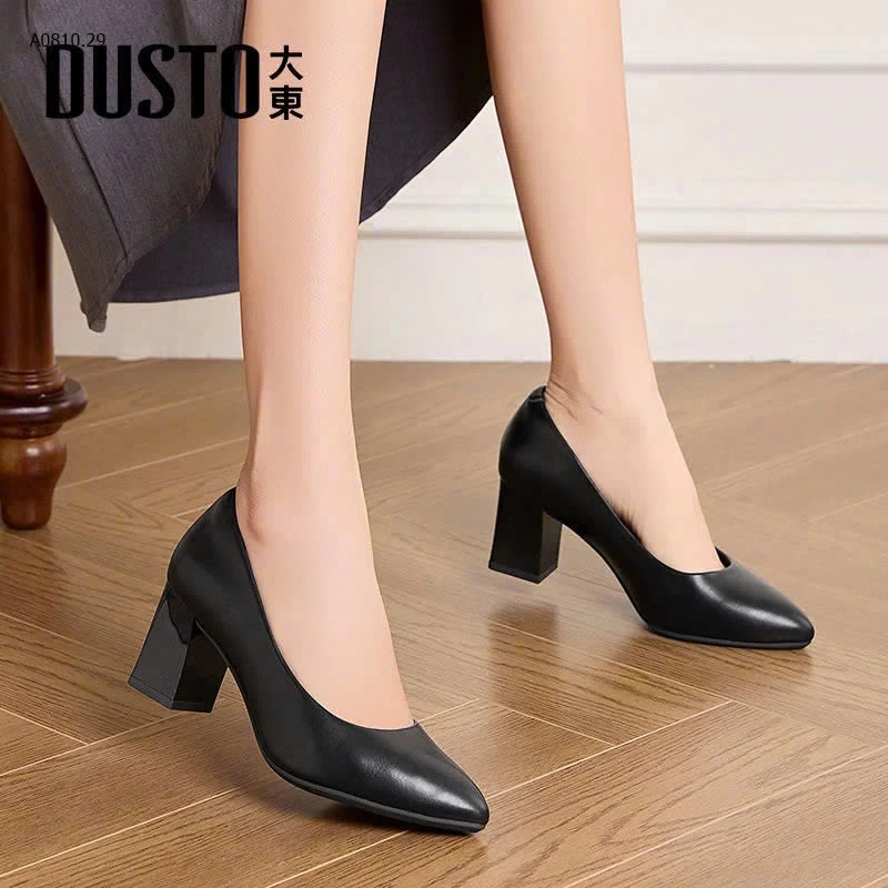 Giầy da công sở gót trụ quốc dân DUSTO -Giá sỉ 325k