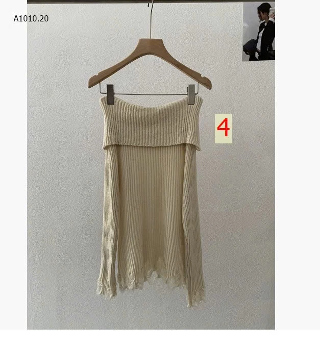 ÁO LEN DỆT KIM DÀI TAY HỞ VAI KÈM ĐAI- sỉ 183k