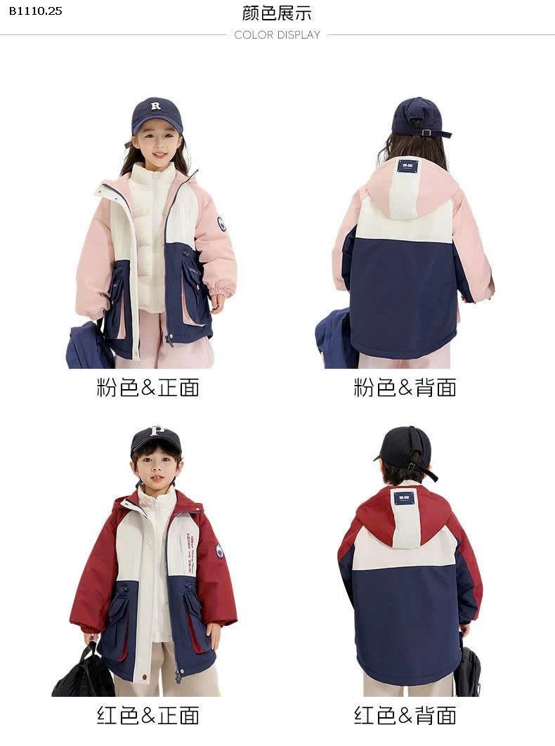 Áo khoác bên trong lót lông cừi, bên ngoài chống gió-Giá sỉ 269k