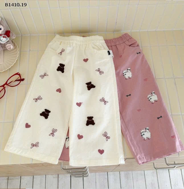 QUẦN Họa tiết thêu nổi bật, chuẩn gu công chúa nhí -Giá sỉ 115k