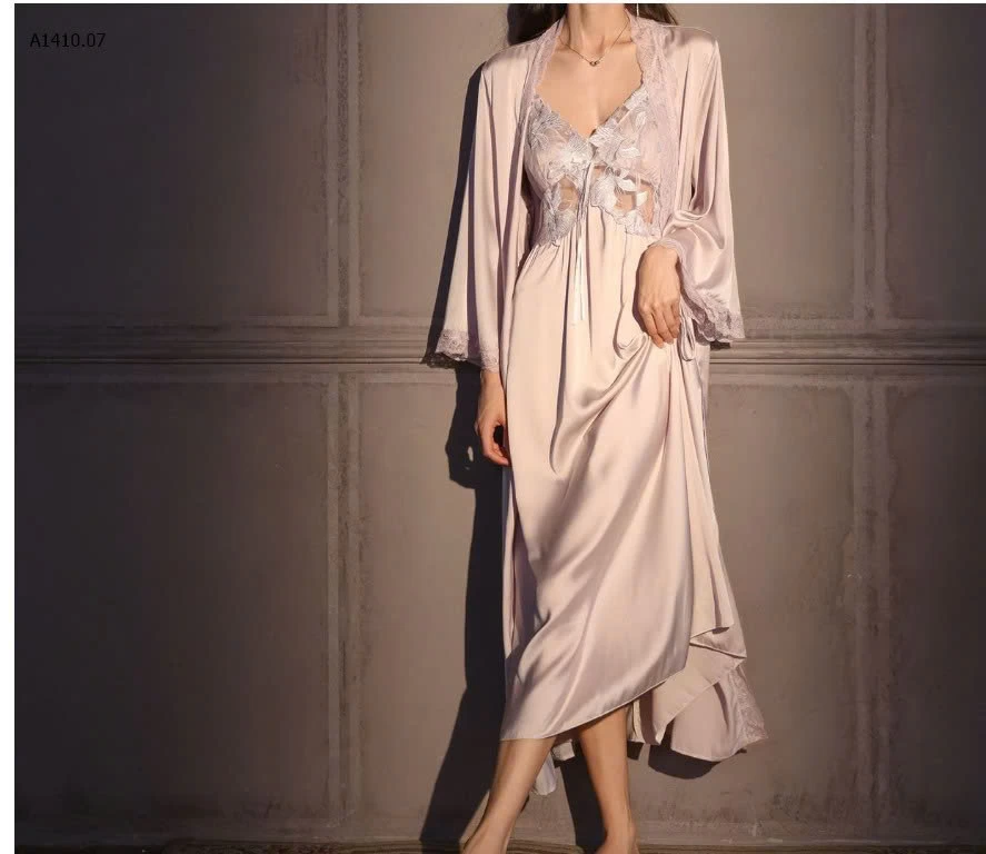 SET VÁY NGỦ 2 DÂY KÈM ÁO CHOÀNG- sỉ 295k