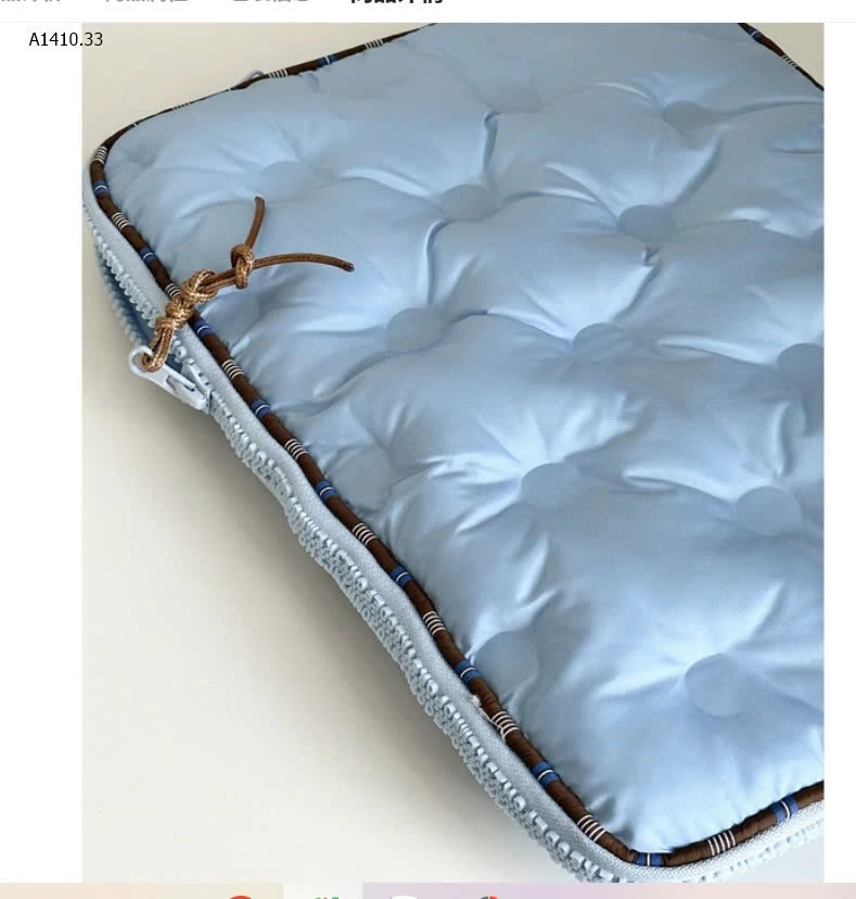 TÚI ĐỰNG LAPTOP ĐÍNH CÚC DỄ THƯƠNG CHỐNG SỐC MÀU XANH 0-sỉ 142k