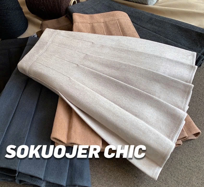 CHÂN VÁY XẾP LY CHỮ A LƯNG CAO NỮ  - sỉ 148k