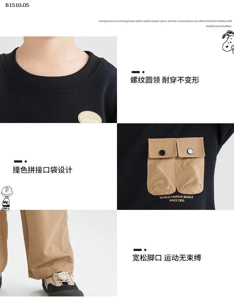 Bộ Nỉ size đại Snoopy -Giá sỉ 259k