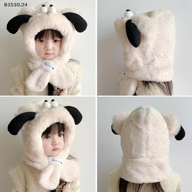   MŨ LÔNG CUTE KÈM KHĂN CHO BÉ-Giá sỉ 45k