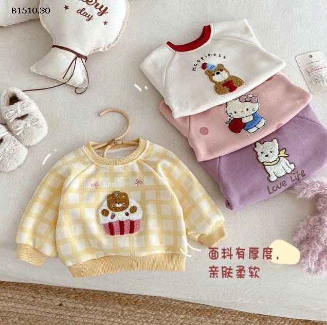 ÁO NỈ HOẠT HÌNH CHO BÉ-Giá sỉ 132k