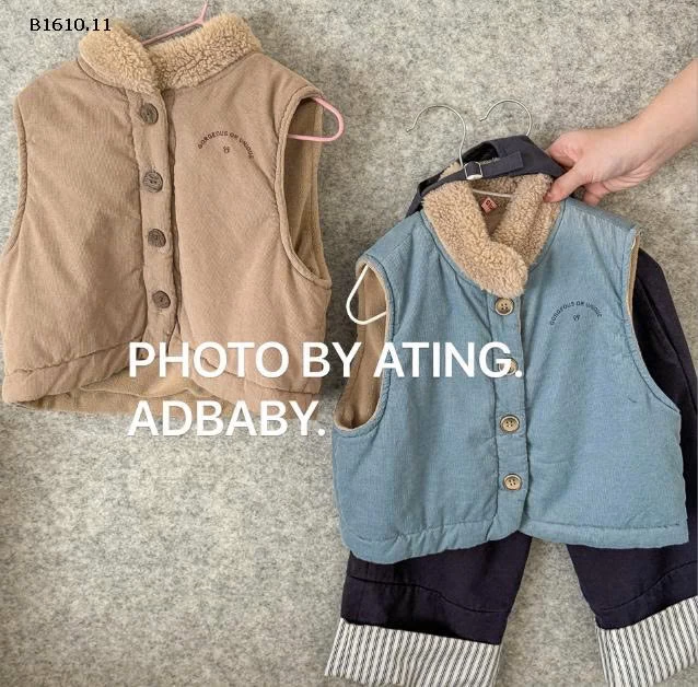 ÁO GILE NHUNG LÓT LÔNG CỪU ADBABY-Giá sỉ 206k