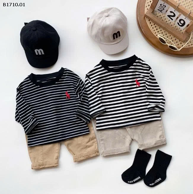 SET ÁO KẺ MIX QUẦN KAKI BT-Giá sỉ mẫu 1-2 áo : 102k  mẫu 3-4 quần : 134k 