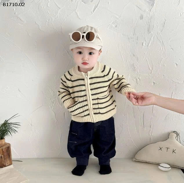ÁO CARDIGAN KẺ PHỐI QUẦN CHO BT-Giá sỉ Áo: 165k  Quần: 168k 