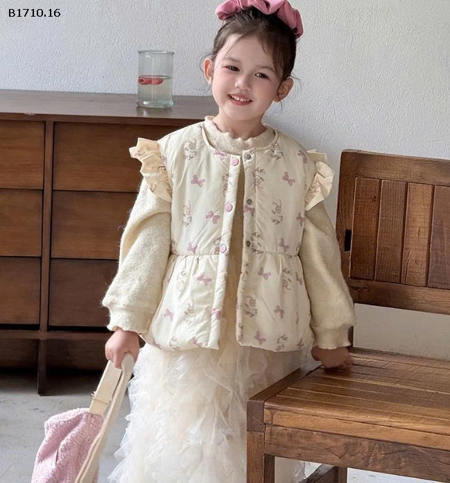  Áo khoác phao  nơ lưng cho bé -Giá sỉ 120k