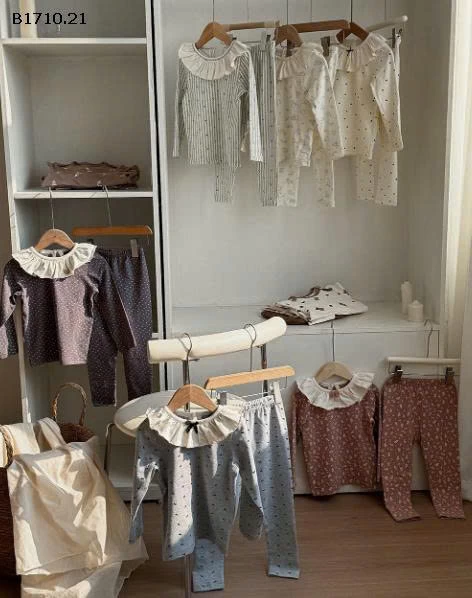 Bộ đồ ngủ hai mảnh cổ sen dễ thương phong cách Hàn Quốc cho bé nhà Linaxi - gia sỉ  size 90-120 : 140k size 130-160 : 164k