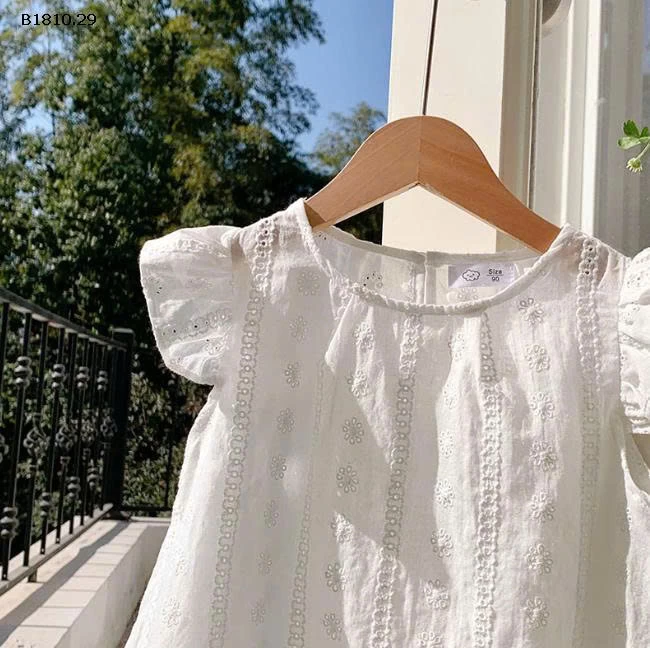  Áo ren xếp ly không tay cho bé gái - sỉ 99k