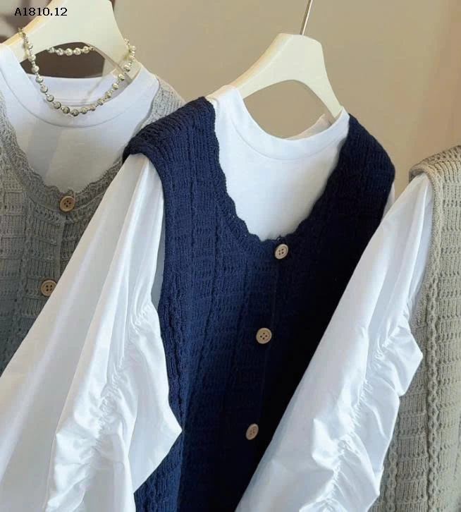 SET ÁO TRẮNG MIX GILE ANNA-Giá sỉ 220k