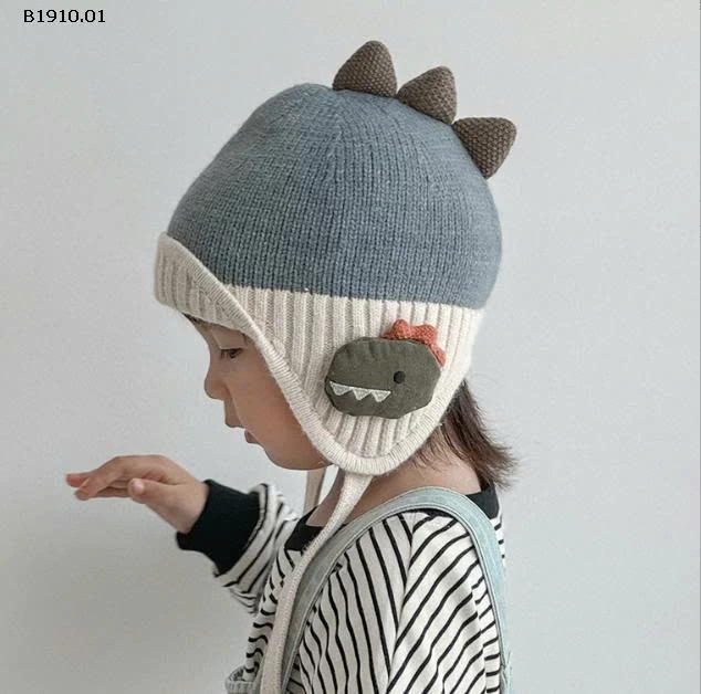 MŨ KHỦNG LONG BỊT TAI CHO BÉ-Giá sỉ 84k