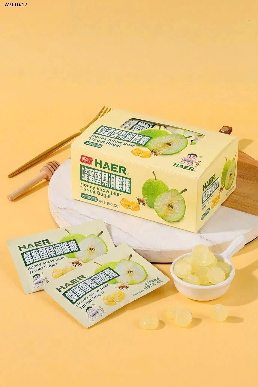 Kẹo mật ong lê tuyết nhà HAER_FOOD-Giá sỉ 68k/1 hộp 20 gói
