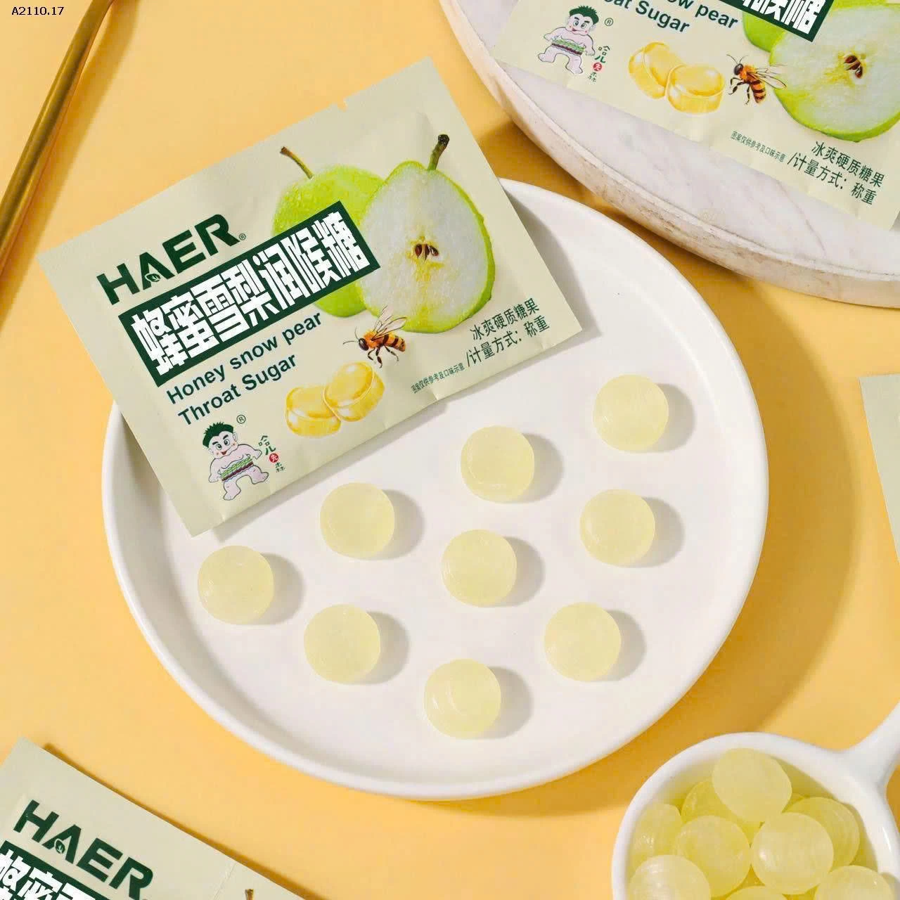 Kẹo mật ong lê tuyết nhà HAER_FOOD-Giá sỉ 68k/1 hộp 20 gói
