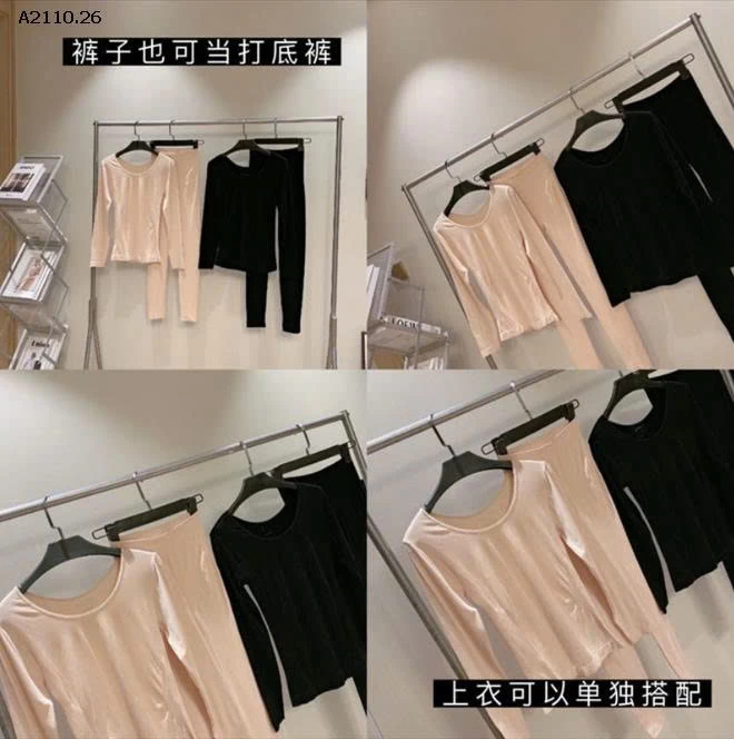 BỘ GIỮ NHIỆT NỮ TÚI GIẤY QUẢNG CHÂU SIÊU CO GIÃ-Giá sỉ 53k/bộ sỉ từ 2 bộ 