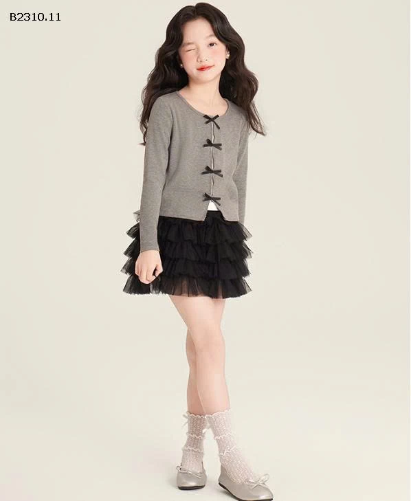 ÁO NƠ CÁCH ĐIỆU BG HÃNG ANNI -Giá sỉ sz  90-130  giá 67k sz  140-170   giá  80k