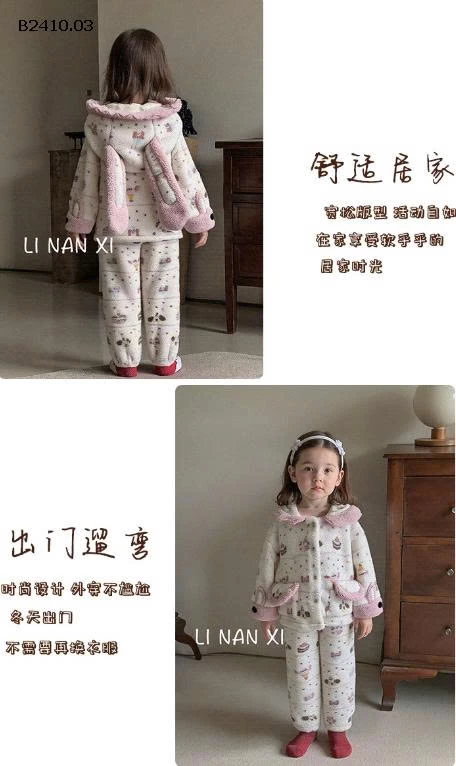 BỘ NGỦ LÔNG TAI THỎ LINANXI-Giá sỉ 255k