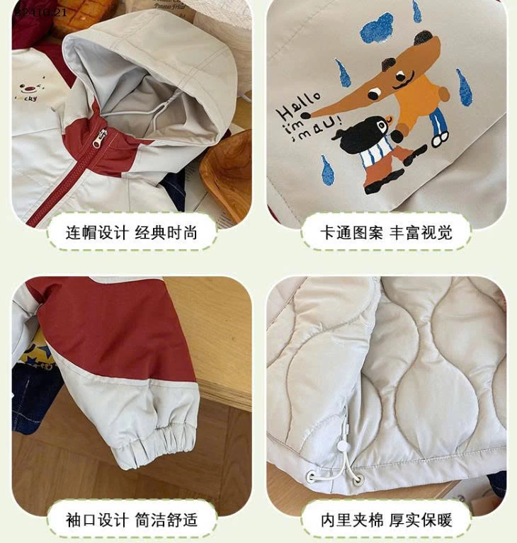 ÁO KHOÁC PHỐI MÀU HỌA TIẾT-Giá sỉ 224k