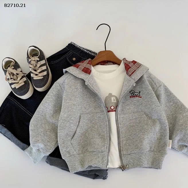 áo khoác cardigan có mũ trùm đầu khóa kéo nhà Huzhou Zhili -sỉ 198k 