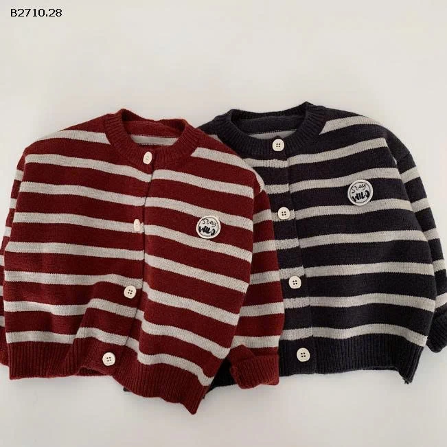 ÁO LEN KẺ NGANG THỜI TRANG ĐÓNG CÚC-Giá sỉ 174k