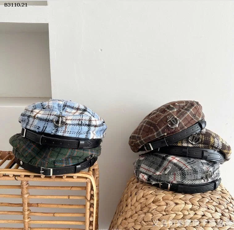 MŨ NỒI KẺ CARO CHO BÉ IUU -Giá sỉ 96k