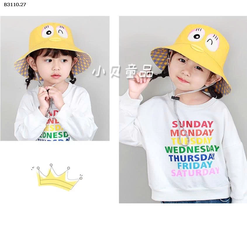 MŨ VÀNH TRÒN 2 MẶT CHO BÉ IUUU -Giá sỉ 72k