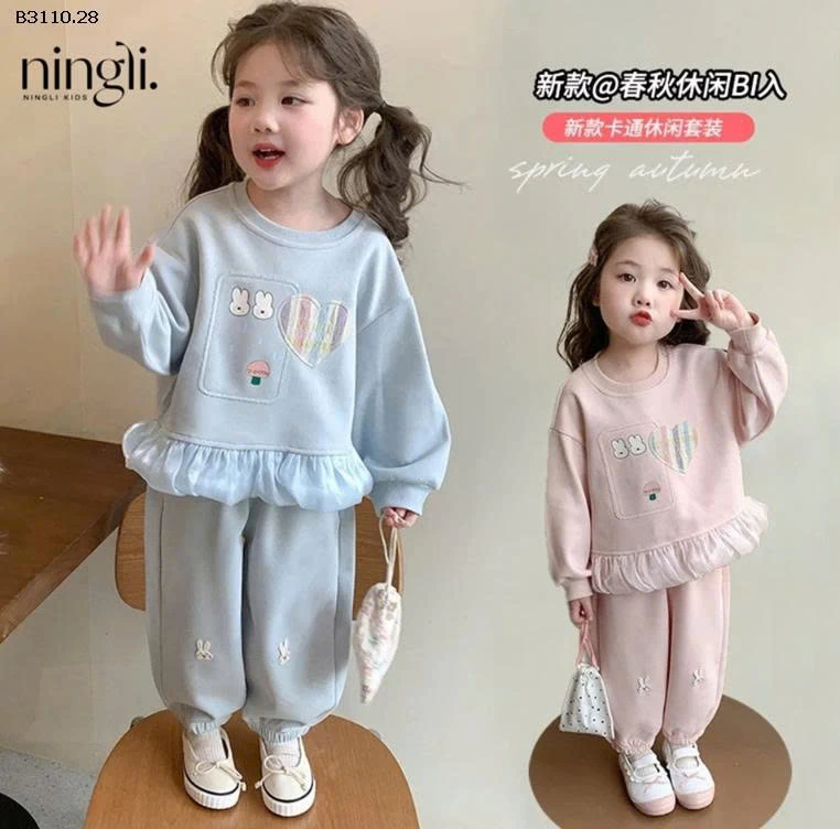 BỘ NỈ THỎ DỄ THƯƠNG BG 8-Giá sỉ 178k    