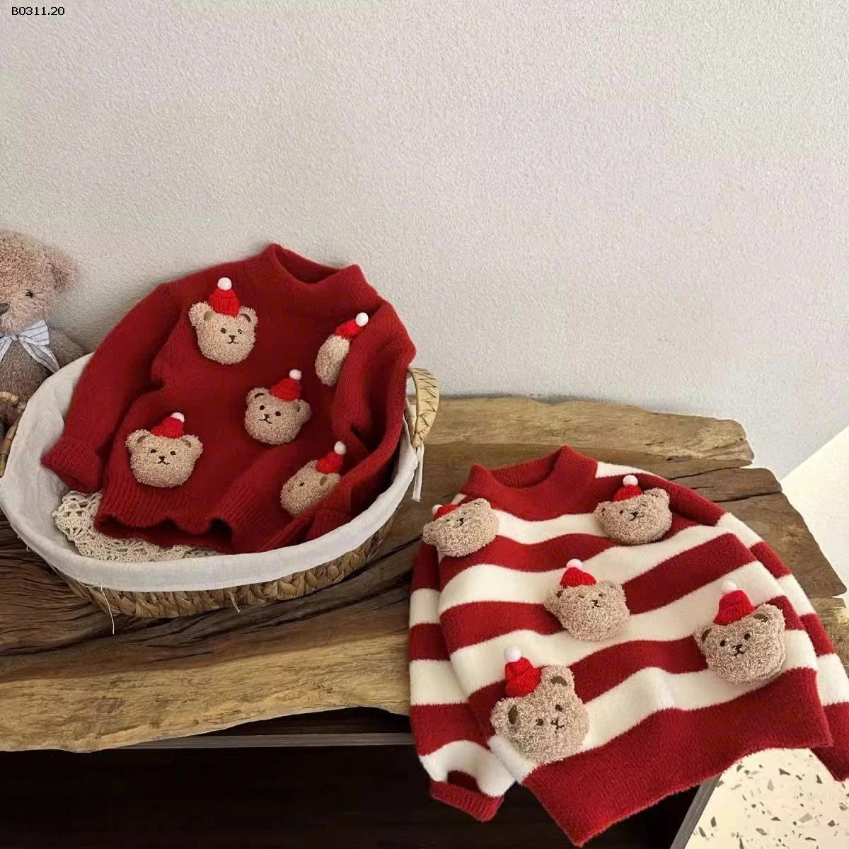 ÁO LEN GẤU CHO BÉ  - sỉ sz 90-130: 140k sz 140-150: 155k