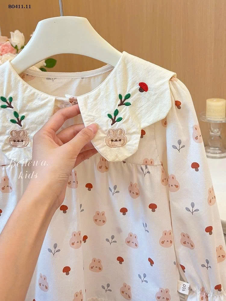  áo babydoll cổ sen thỏ bg  QCCC chính hãng-Giá sỉ 92k