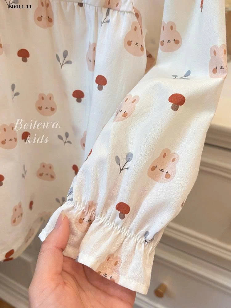  áo babydoll cổ sen thỏ bg  QCCC chính hãng-Giá sỉ 92k