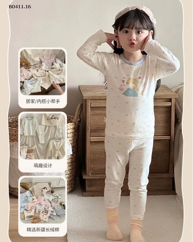 Bộ đồ ngủ mùa thu đông Little Fish Lolo Class A cho bé - sỉ giá  size : 90-120 : 105k size : 130-160 : 125k