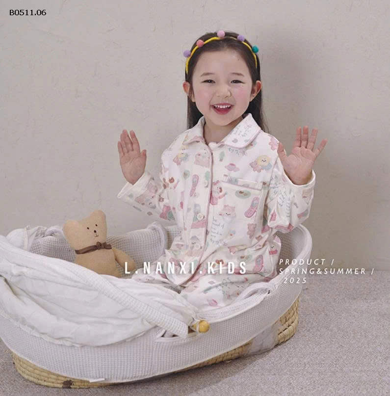 Bộ pyjama bé trai bé gái nhà  linanxi-Giá sỉ 202k