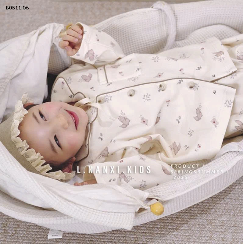 Bộ pyjama bé trai bé gái nhà  linanxi-Giá sỉ 202k