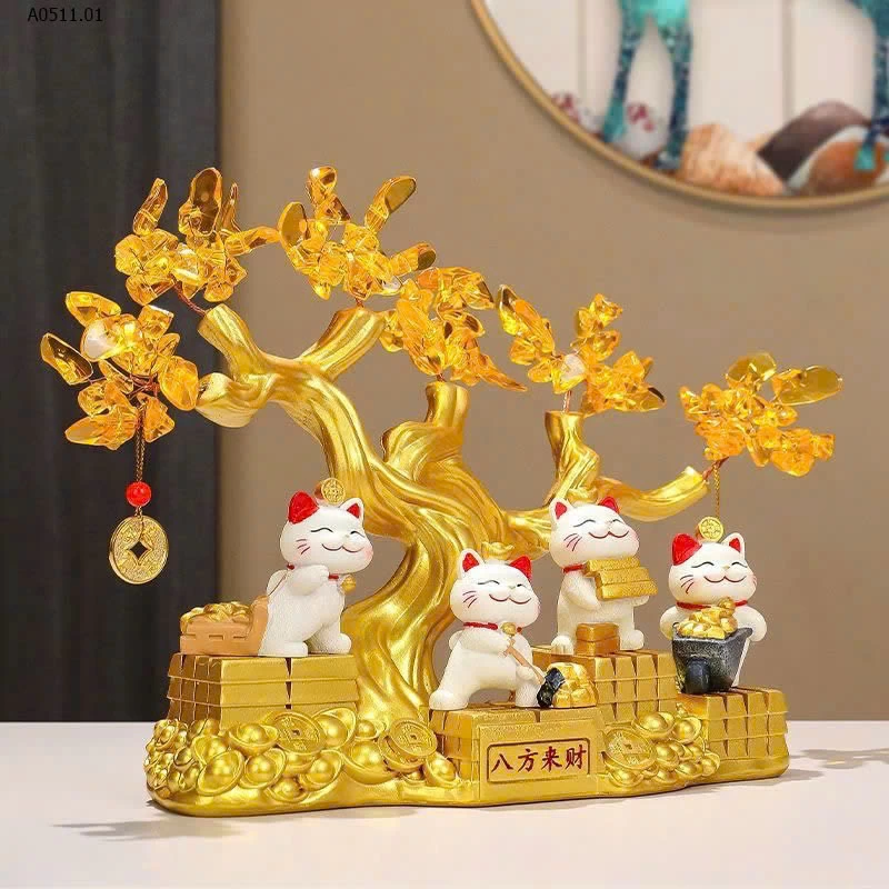 mèo thần tài + cây vàng - sỉ 415k