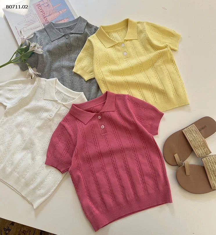 Áo polo len cộc tay hãng AMBB -Giá sỉ  139k