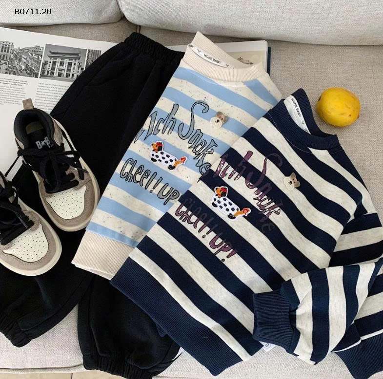 ÁO NỈ KẺ SỌC BÉ TRAI-Giá sỉ 149k