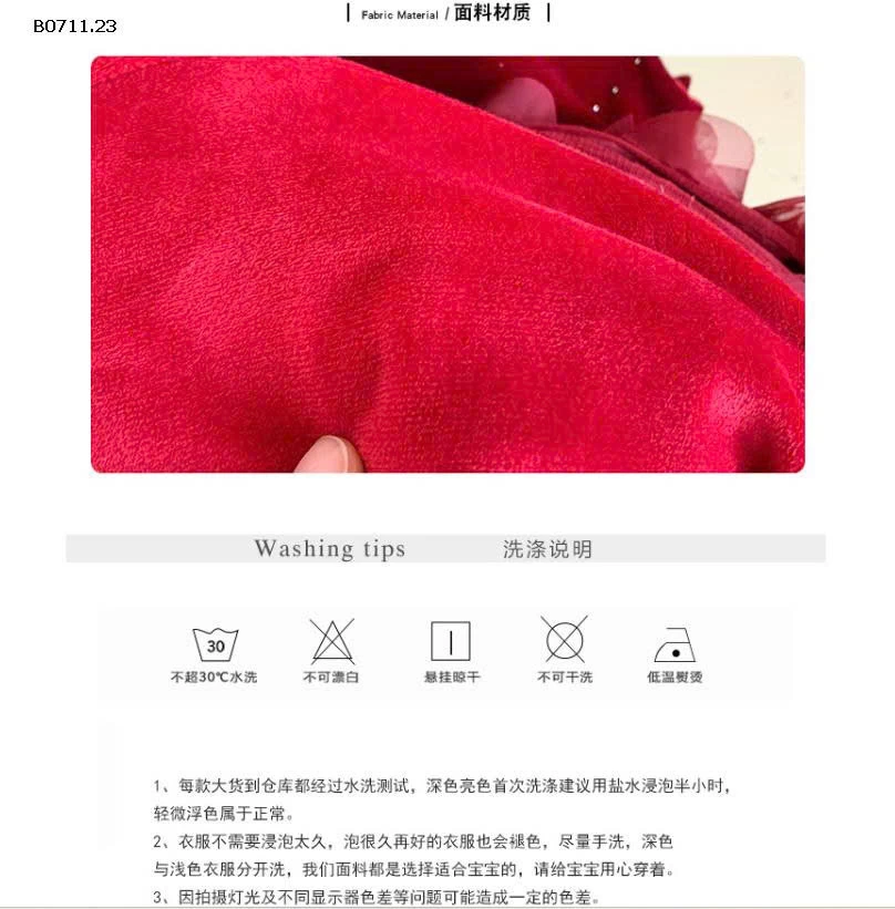 VÁY NHUNG ĐỎ HOA HỒNG 3D-Giá sỉ 298k