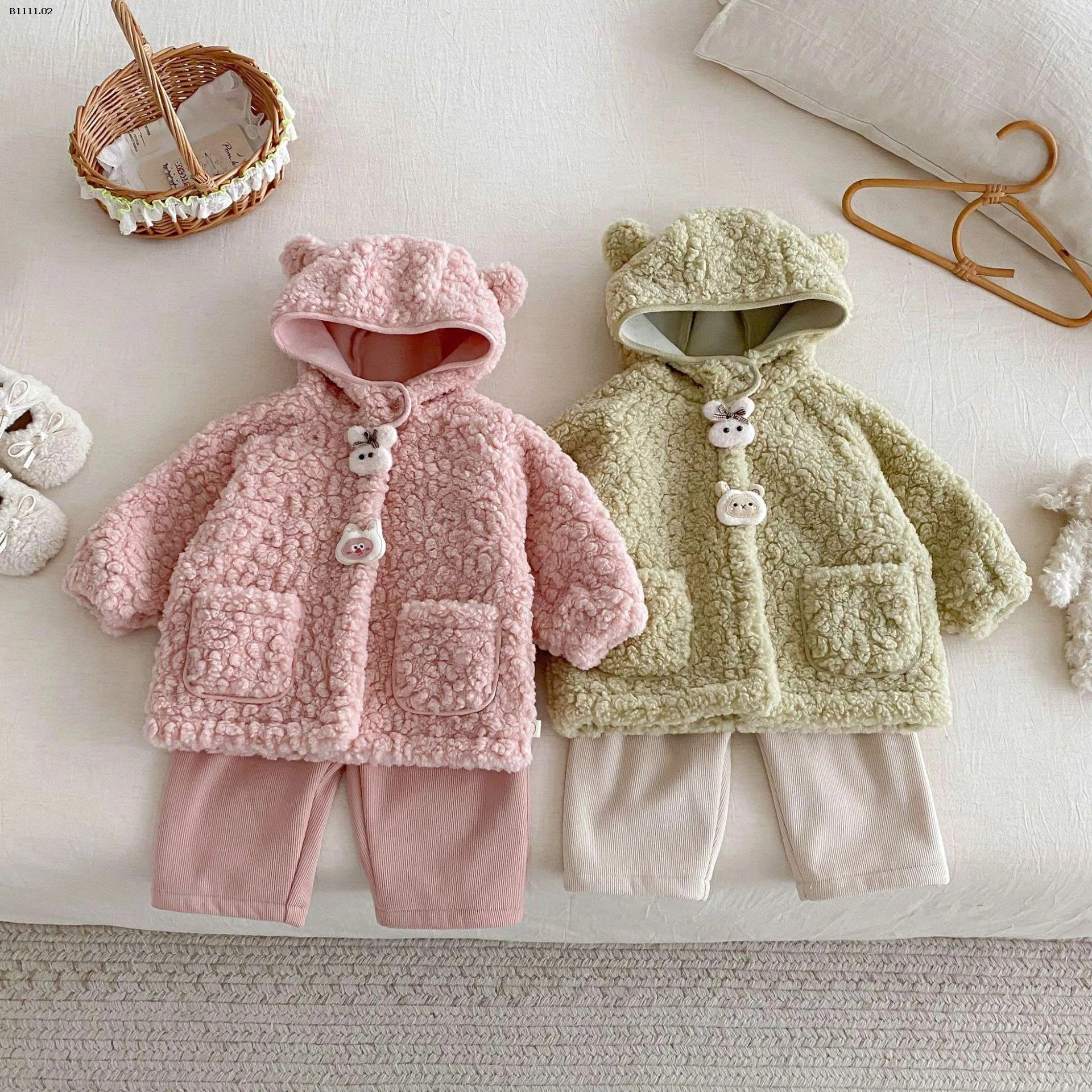 ÁO KHOÁC LÔNG TAI GẤU  - sỉ 223k